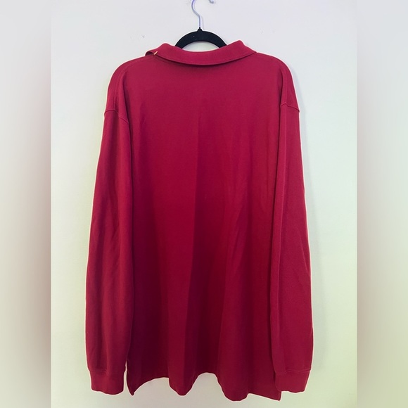 L.L. Bean Mens Maroon Regular Polo Shirt Long Sleeve Classic Large Cotton - Picture 13 of 16